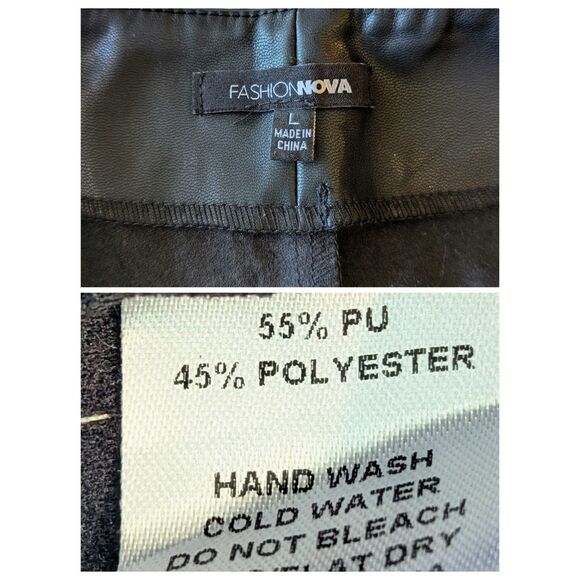 Fashion Nova Janice lace-up faux leather high waisted pants  Sz L - Picture 7 of 8